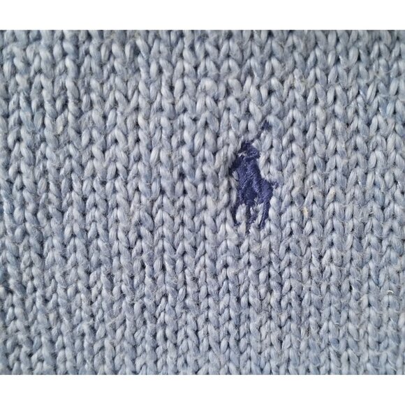 POLO RALPH LAUREN MEN'S BLUE COTTON KNITTED SWEATER SIZE L #819 - Picture 7 of 7
